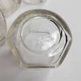 Lot de six pots en verre moulé Pyrex "Yalacta"