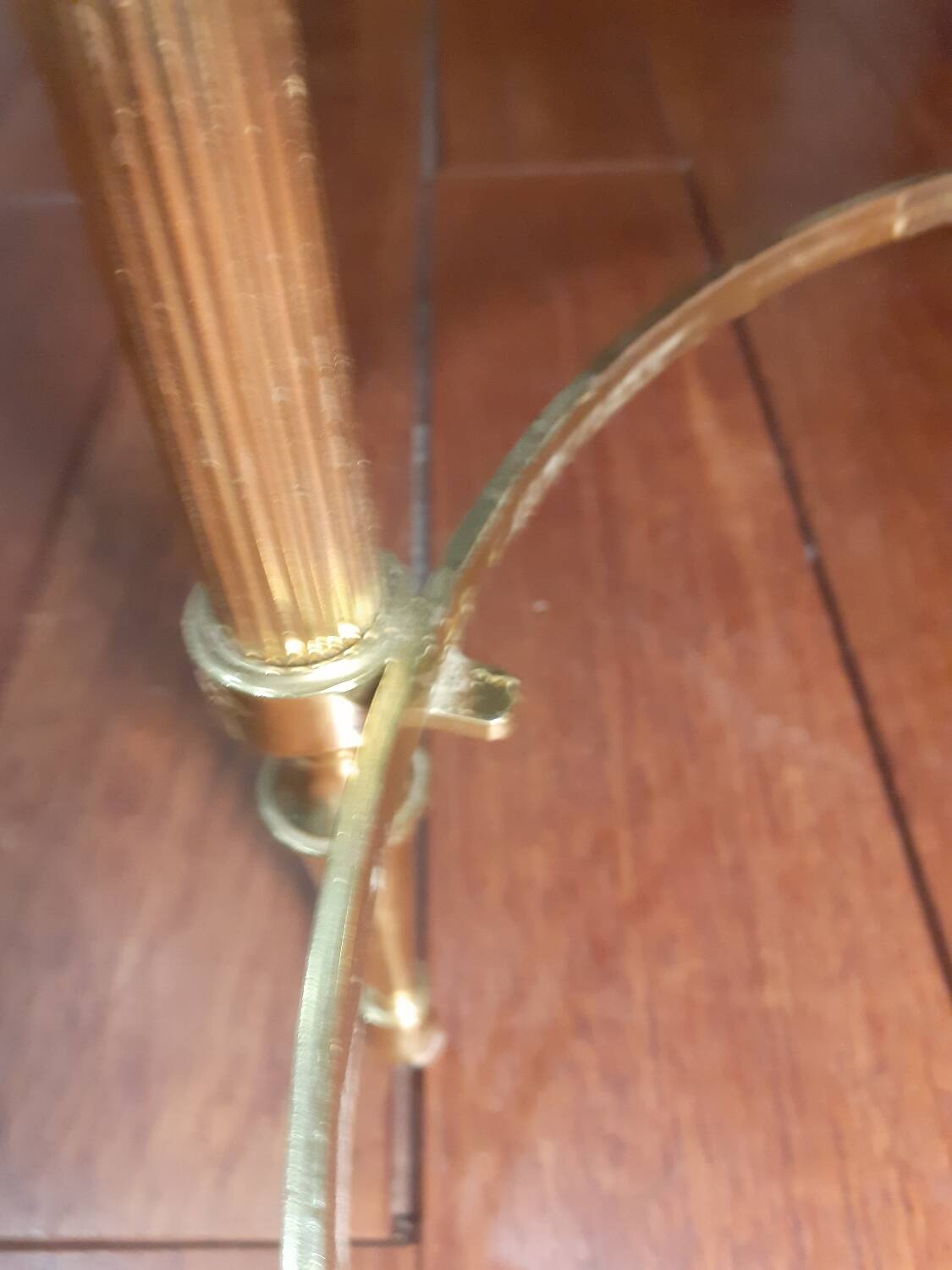 Vintage round brass coffee table, France 1960