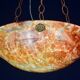 Art Deco great design orange alabaster chandelier, 1940s