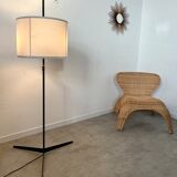 Old design floor lamp from the 50s in metal vintage adjustable lampshade
