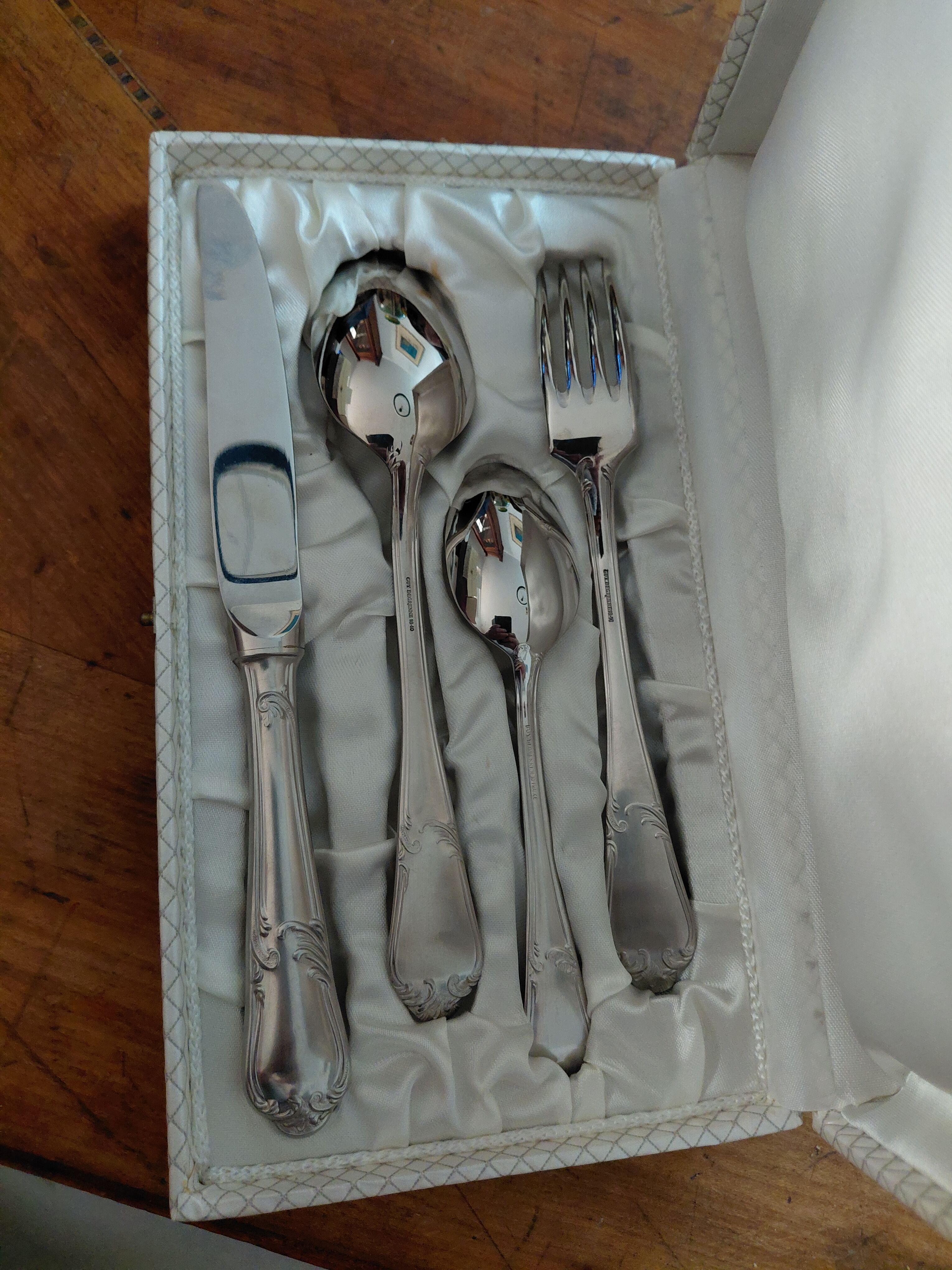 Set of 4 stainless steel children's cutlery by Guy Degrenne