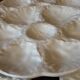 Set of 8 ceramic oyster plates, barbotine, white Gien.