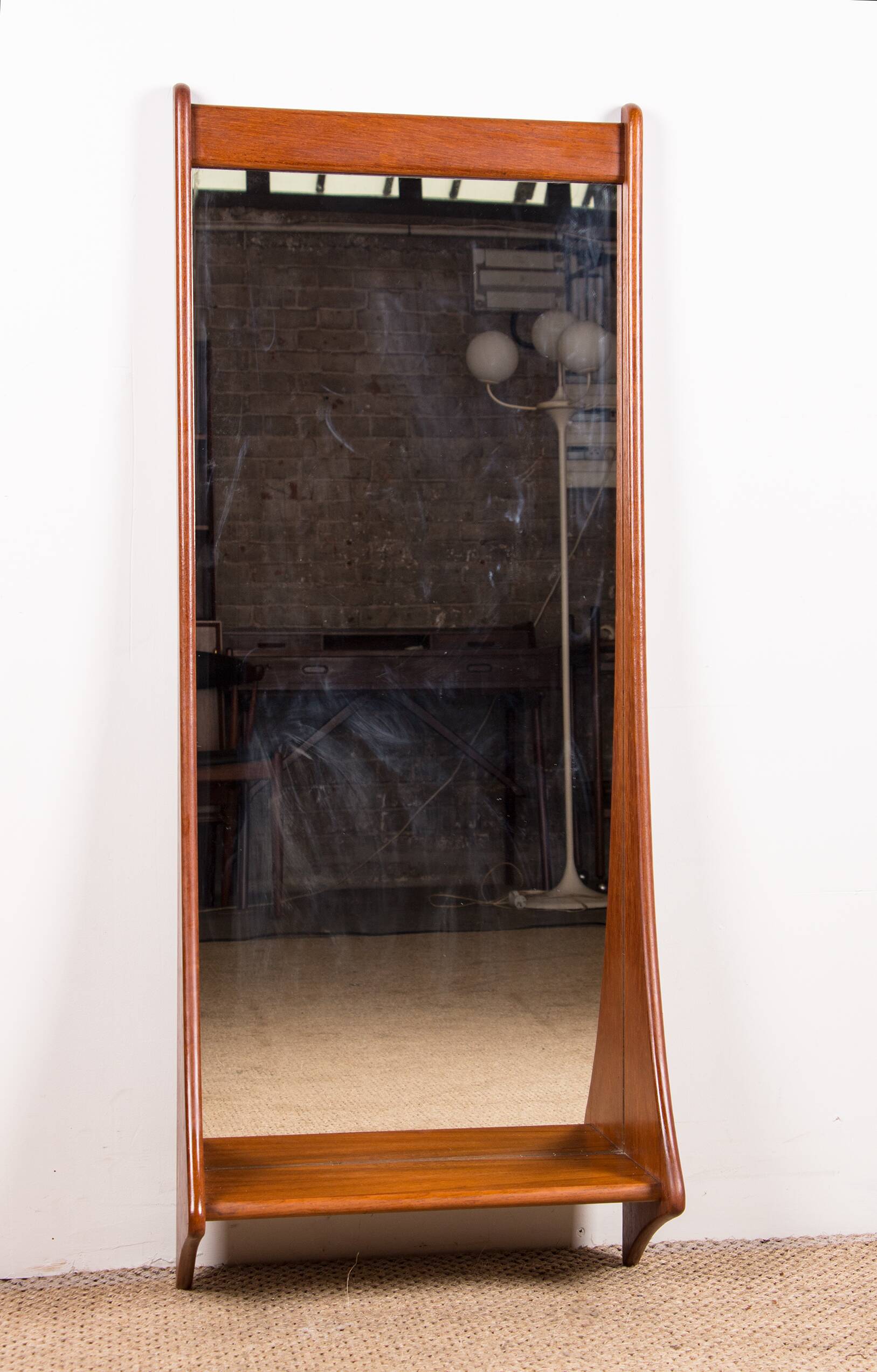 Large Danish Teak wall mirror by Pedersen and Hansen 1960.