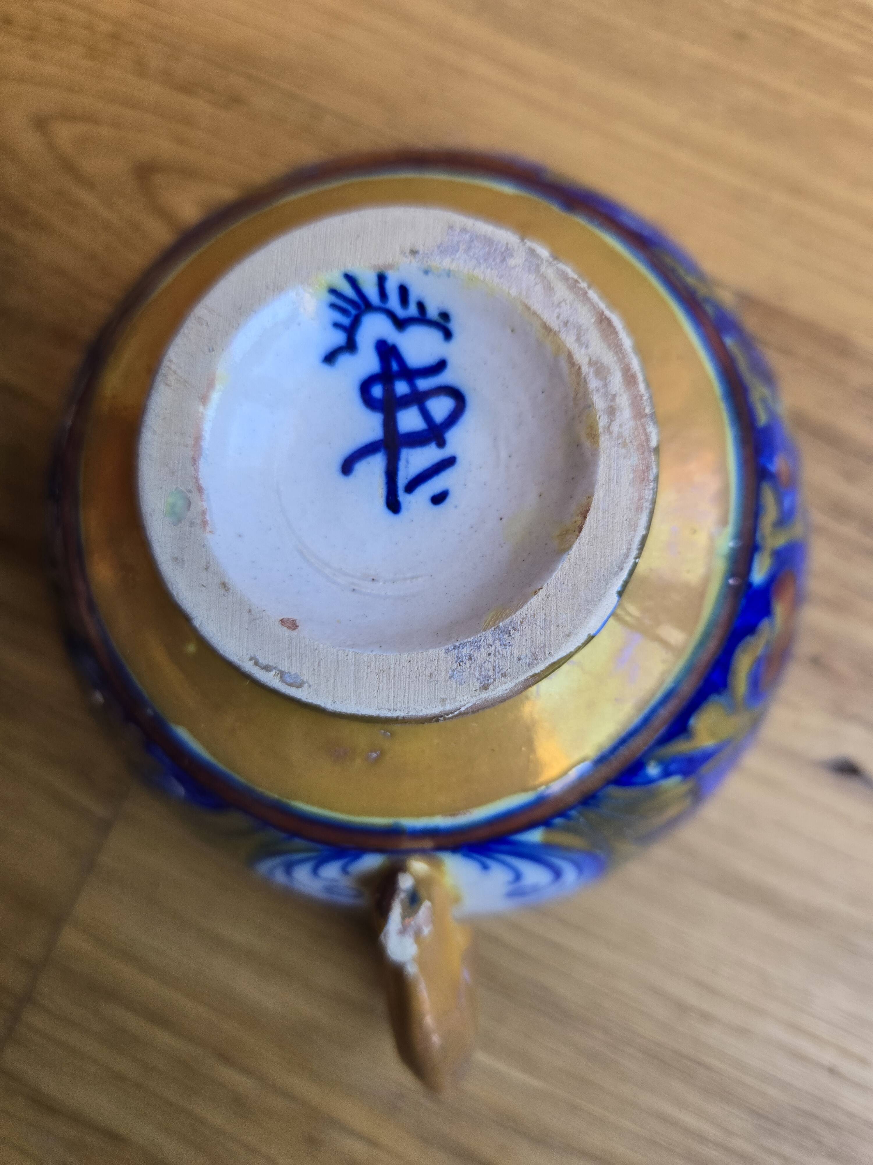 Tea or coffee cup and saucer by Alfredo Santarelli and Gualdo Tadino