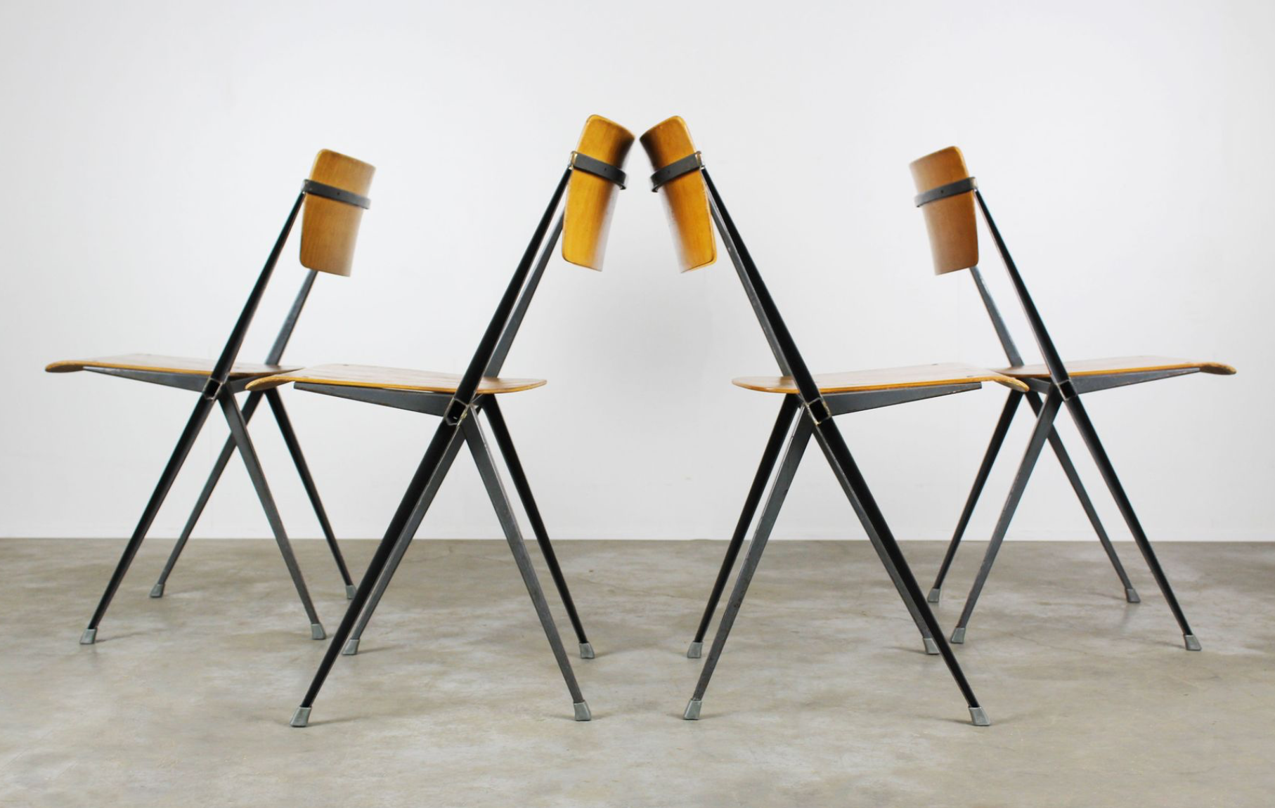Vintage Pyramid chairs by Wim Rietveld for Ahrend de Cirkel