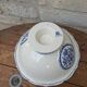 Vintage large salad bowl Gien Rouen model blue arabesques 30x14cm