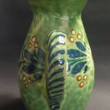 Enamelled terracotta pitcher, Spain, 20th century