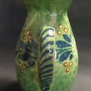Enamelled terracotta pitcher, Spain, 20th century