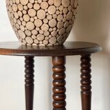 Spiral oak pedestal table