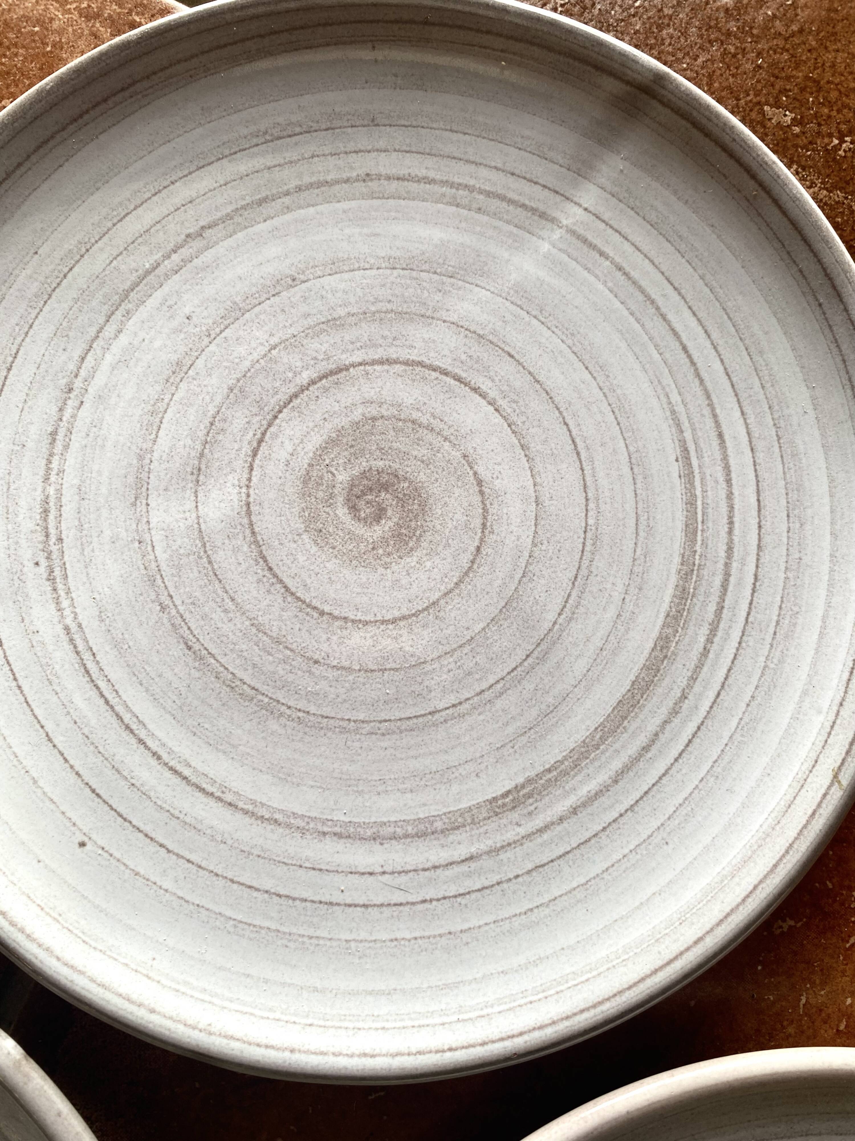 6 glazed stoneware plates, Denmark