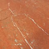 Vintage oval dining table in pink marble from the 70s 80s.