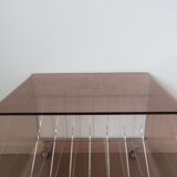 Table Hifi range vinylroche Bobois in 70s plexiglass