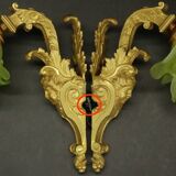 Paire d'appliques style Louis XV du XIXe - bronze & tulipes vertes