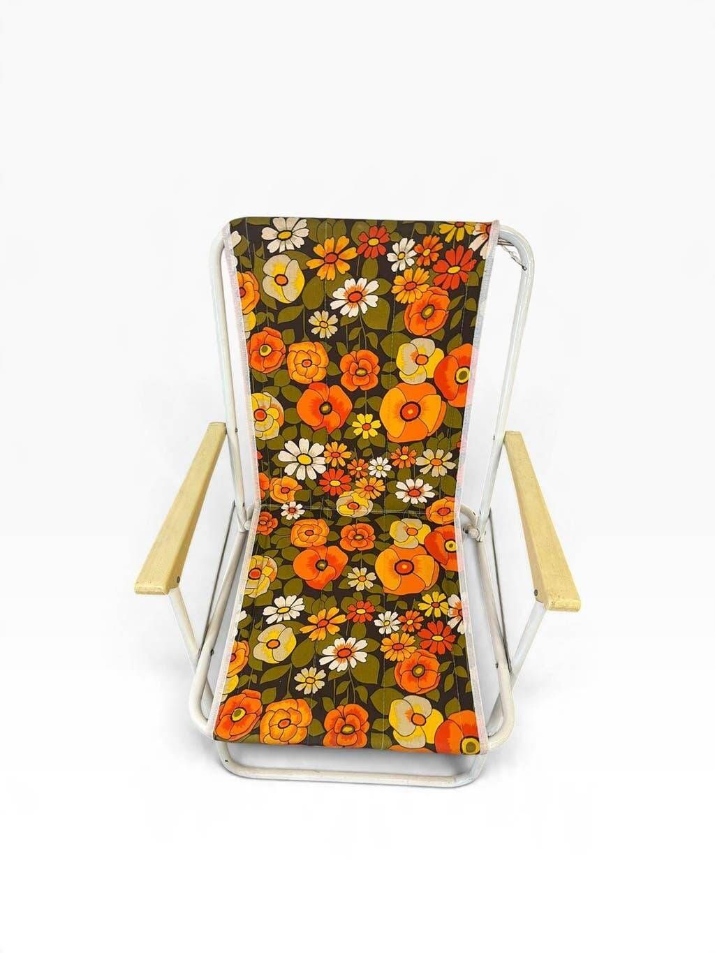 Vintage orange folding beach/camping chair