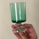 Set of 7 green glasses made in France