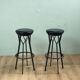 2 tabourets pivotant design Yamakado en cuir noir