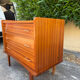 Vintage 1950s small chest of drawers with compass legs.
