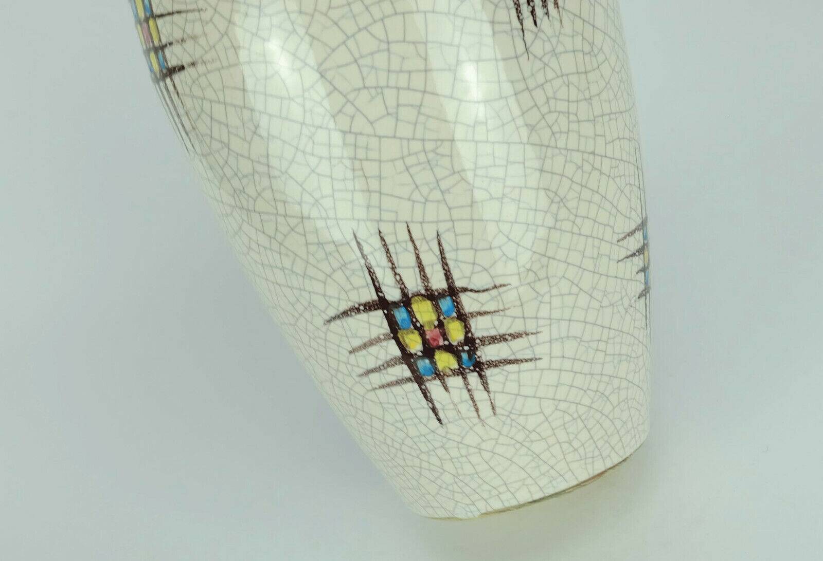 Ceramic vase silberdistel abstract decor craquelé glaze 125/30