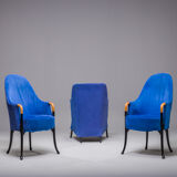 Italian alcantara project Armchairs by Umberto Asnago for Giorgetti/Progetti, 1980s