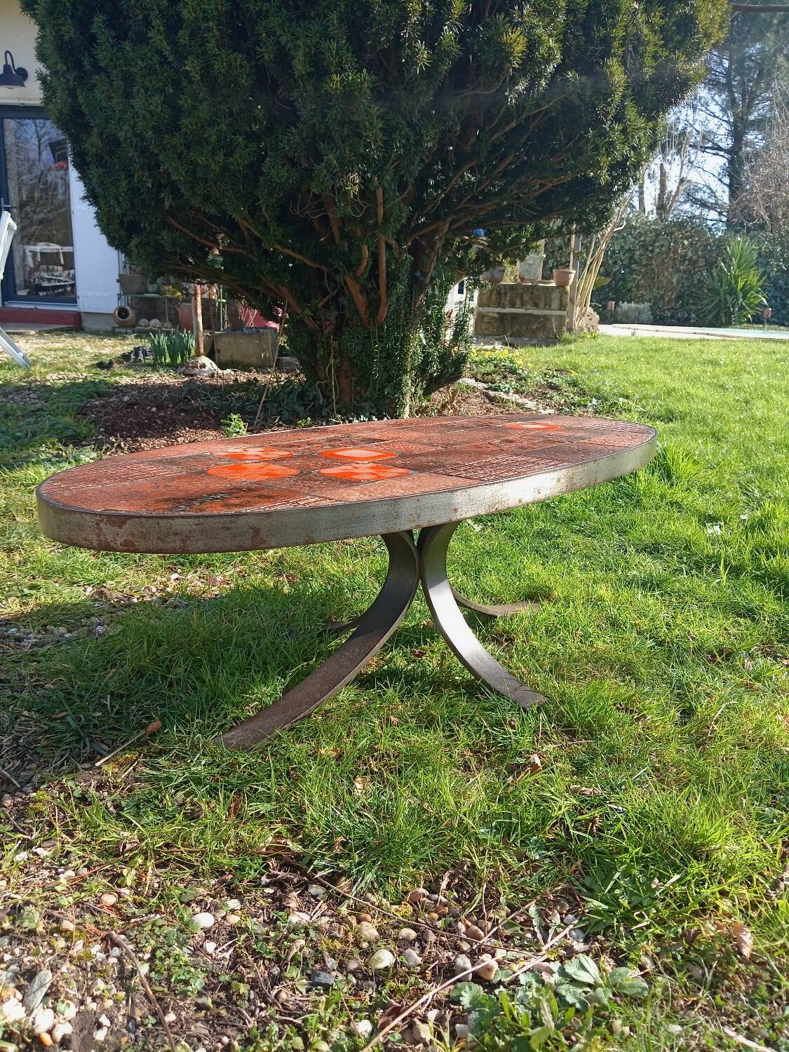 Vintage coffee table by Jean Jaffeux