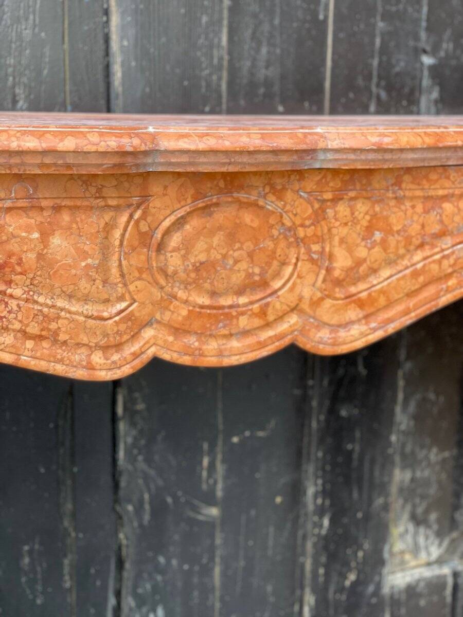 Louis XV style fireplace in red Verona marble