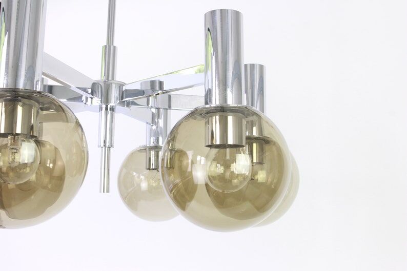 Six-light brass chandelier Italy 1960s