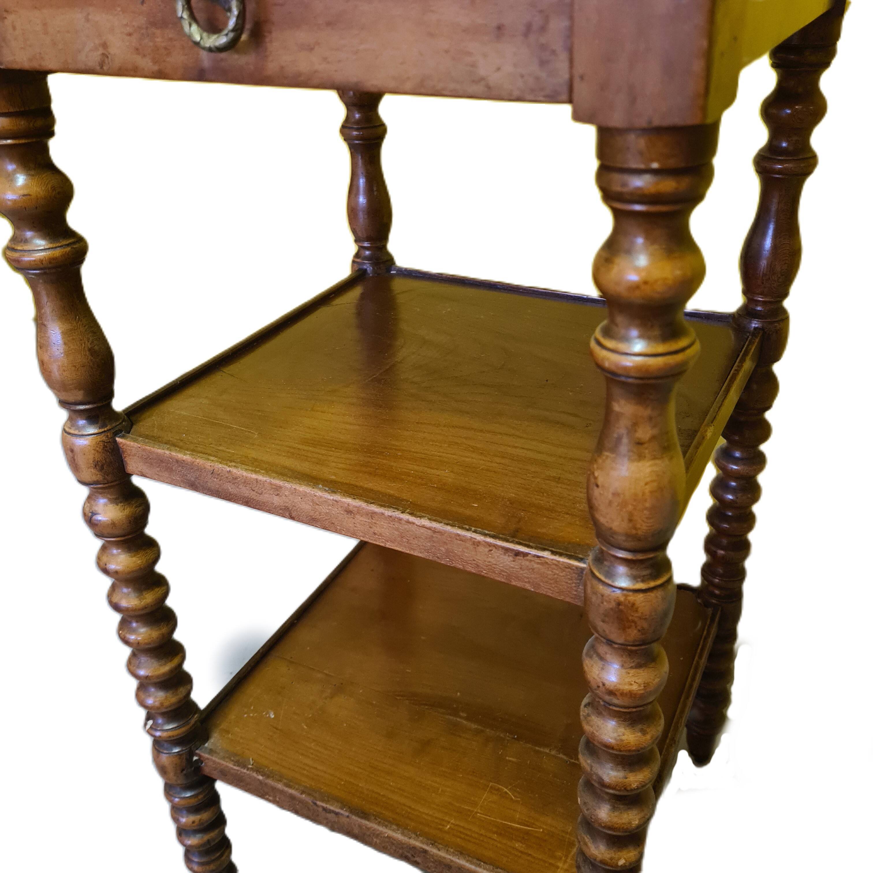 French Walnut Plant Table With Drawer, Mid 19th Century