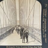 Photographie ancienne stereo, stereograph, luxe albumine 1903 Pont de Brooklyn, New-York