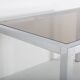 Vintage Roche Bobois table in chrome and smoked glass, 70s
