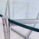 Table d'appoint en verre et chrome de Mies Van Der Rohe pour Knoll, vers 1970