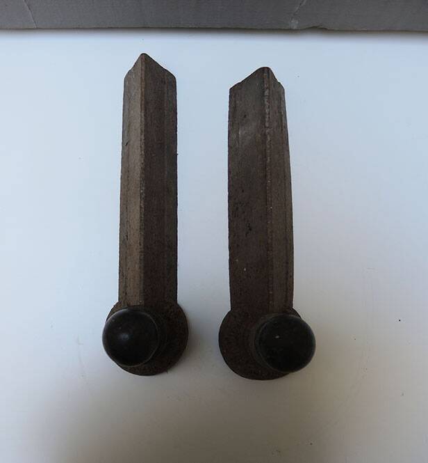 Old neoclassical style cast iron andirons