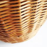 rattan basket with lid 70s