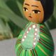 Decorative doll made of turned wood and hand-painted, made in 1987.