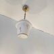 Opaline globe pendant light with stylized 1950s decoration