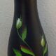 Très grand vase noir décor fleurs hauteur 61,50 cm