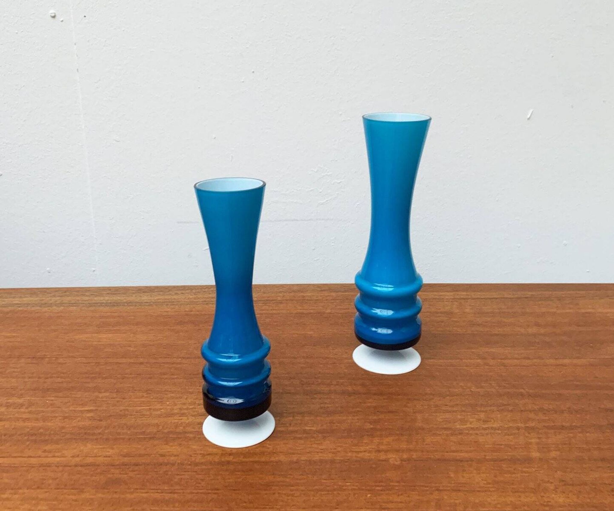 Mid-century German glass vases by Karl Friedrich, 1960s, set of 2.