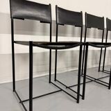 6 chaises en cuir « 101 » design italien Belotti Alias 1980 vintage
