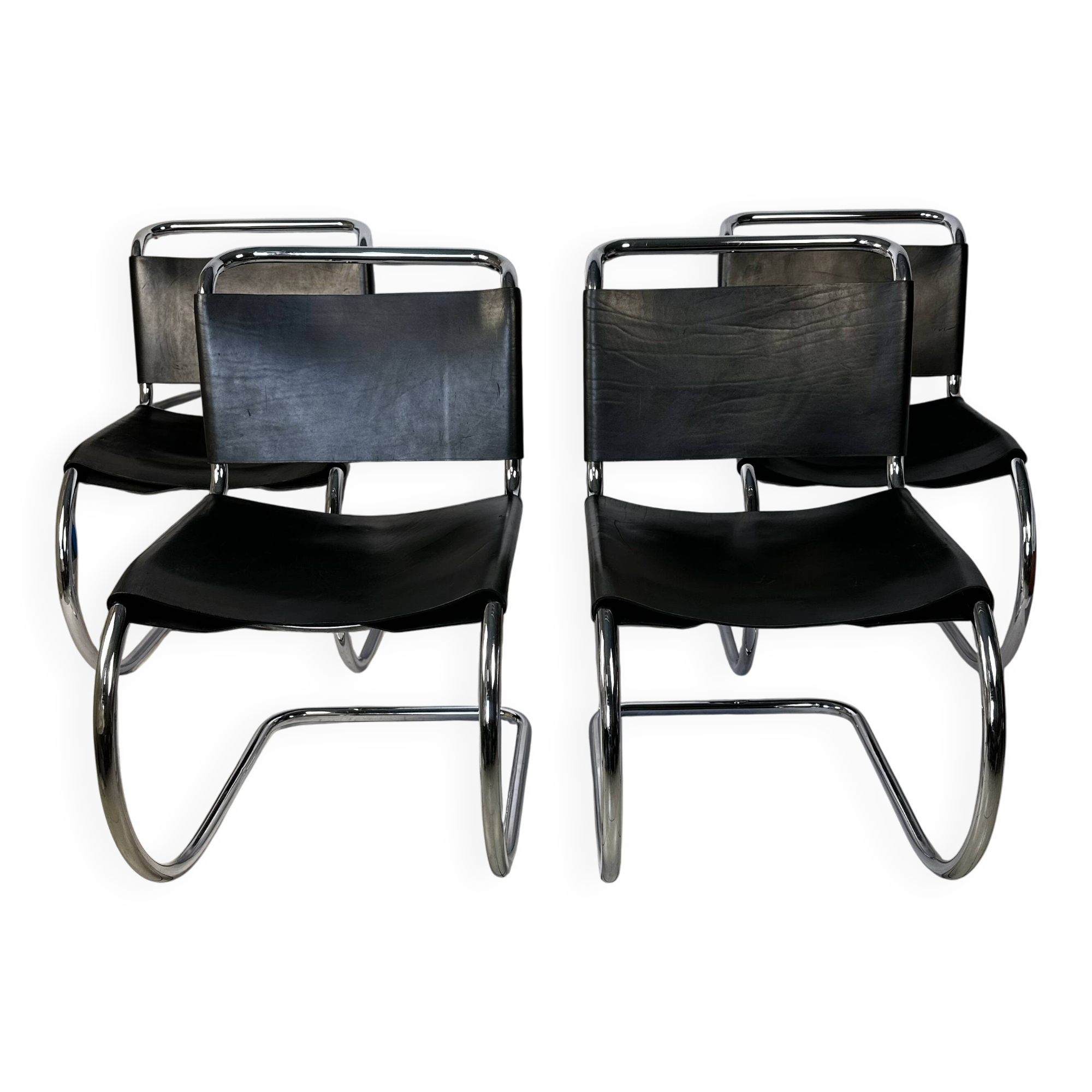 Set of 4 1970s Cantilever Chairs – in the style of Mies van der Rohe (MR10)