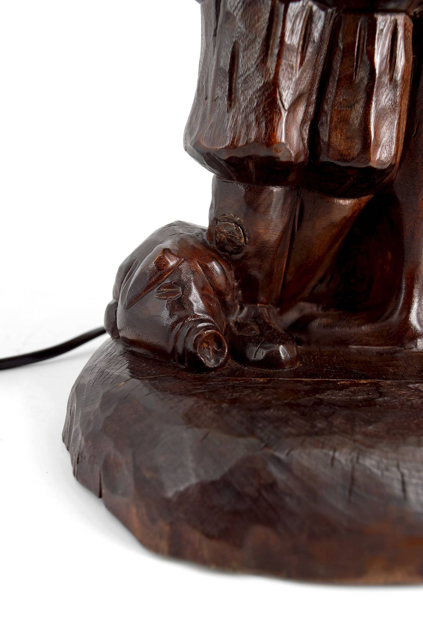 Sculptural lamp "Don Quixote, Sancho Panza", Black Forest, around 1950