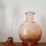 Vintage pink glass liqueur carafe