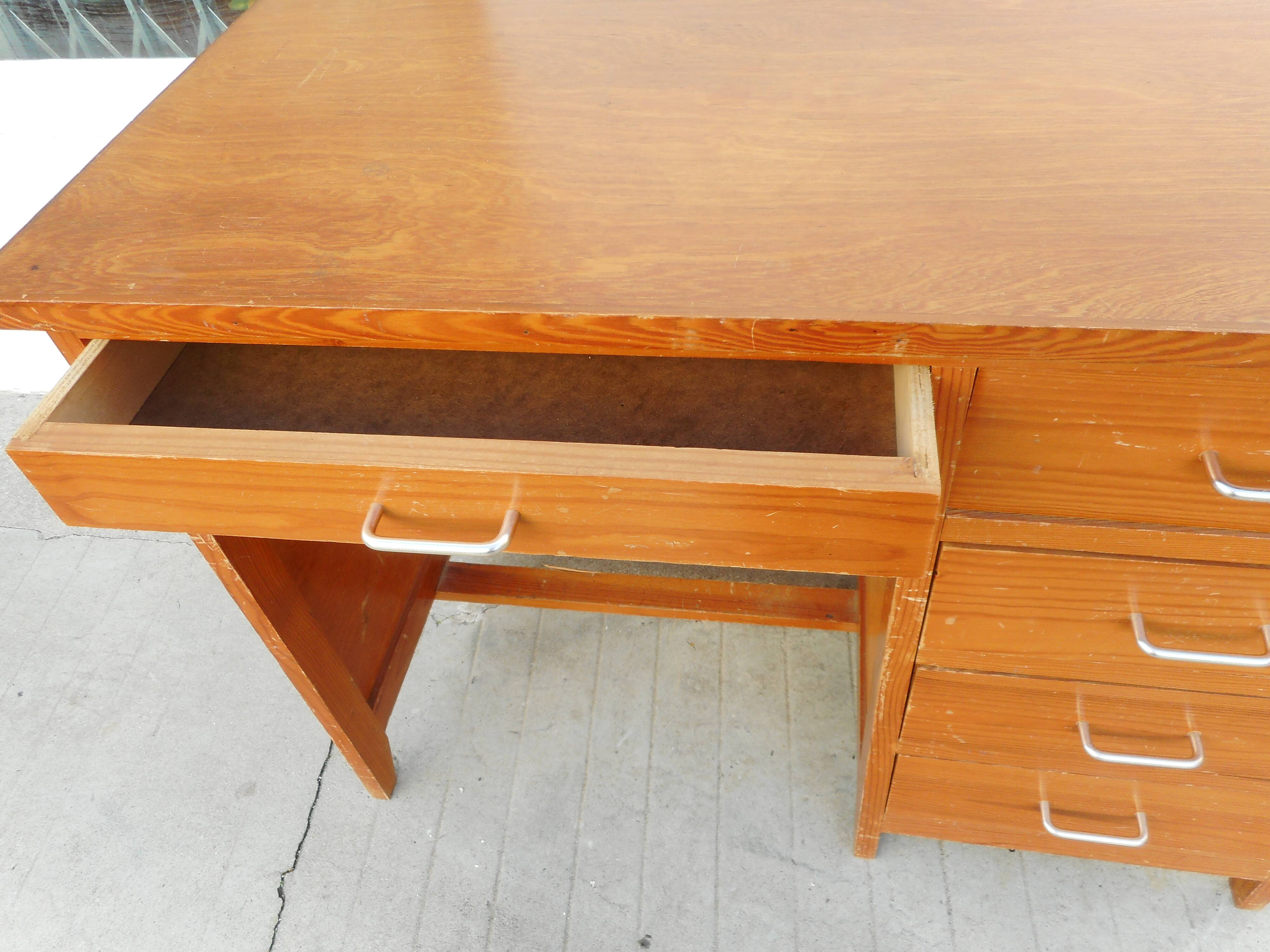 1960s desk in light wood