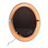 Oval mirror backlit vintage 70, 68x55 cm