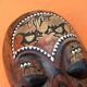Masque à suspendre  Africain / Tribal  Bois sculpté incrusté de nacre