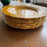 Set of 6 honey-colored dessert plates in glazed clay Pottery Ravel