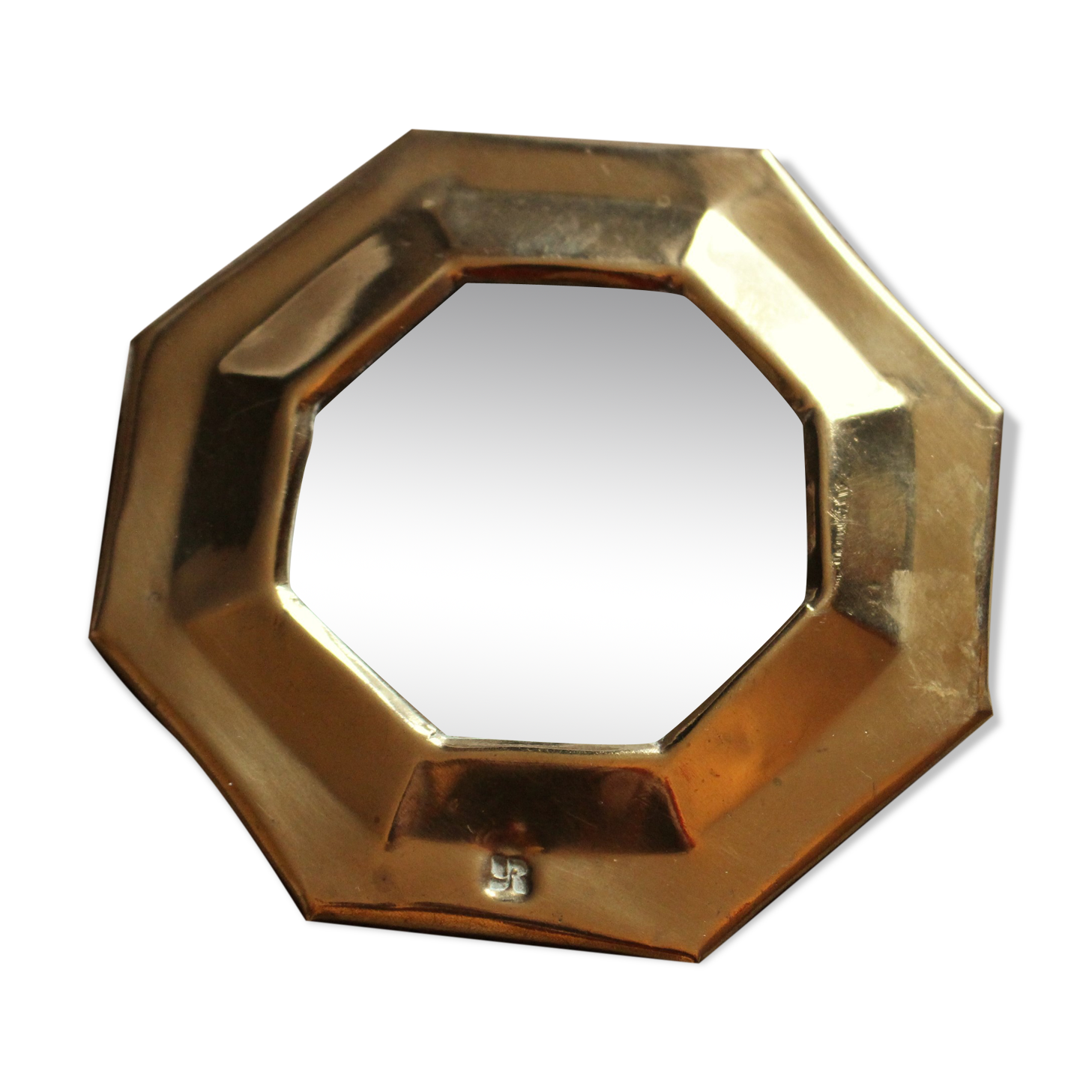 Golden mirror octagon brass for accumulation - 10x10cm