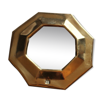 Golden mirror octagon brass for accumulation - 10x10cm