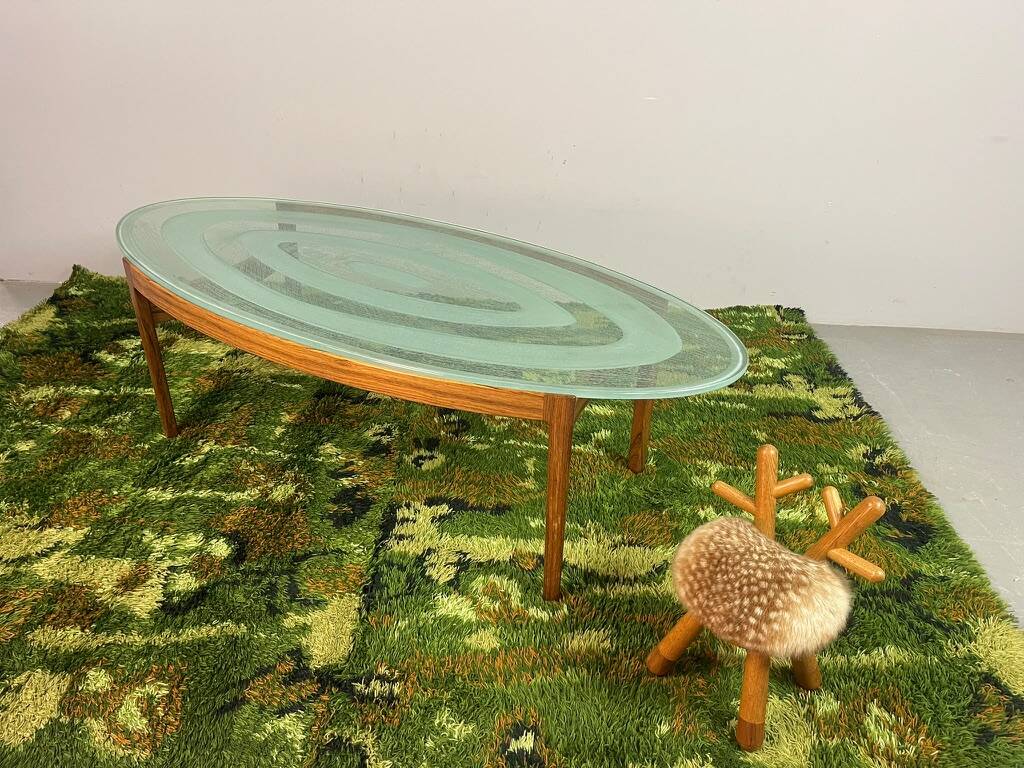 Magnificent Mid-Century Ib Kofod-Larsen Oval Coffee Table in Rosewood & Etc