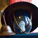 Glass and metal hanging lamp - Massive