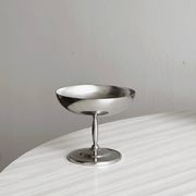 6 stainless steel dessert bowls on foot