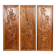 3 carved wooden panels, floral and animal decorations, Indochina